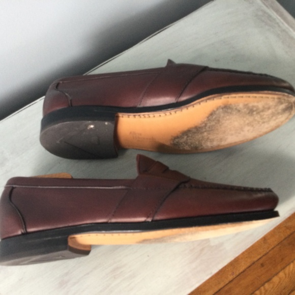 ALLEN EDMONDS CAMERON BURGUNDY LEATHER LOAFERS - Picture 5 of 12